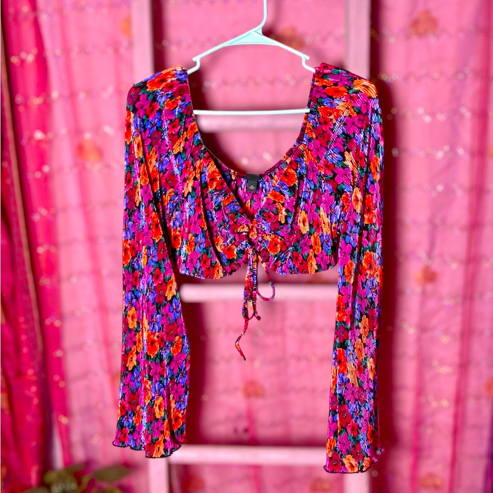 Cropped Floral Blouse
